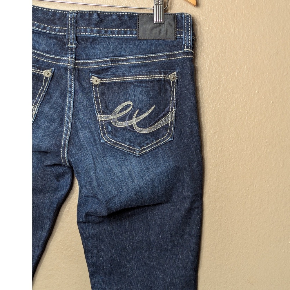 Express Stella Low Rise Legging Jeans Women 6R Blue Slim Thick Stitch Raw Hem - Picture 11 of 13
